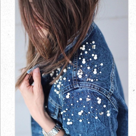 Pilcro pearled denim jacket - Picture 2 of 16